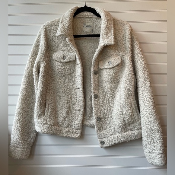 Mudd Sherpa Cream Large Juniors Jacket - Picture 1 of 6